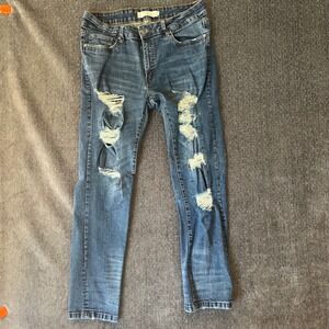 Refinery Republic Distressed Blue Denim Jeans Skinny Fit Casual Style 31 size 12